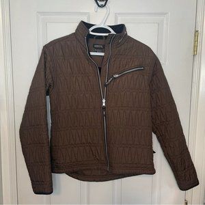 KERRITS Brown Quilted Jacket Coat small